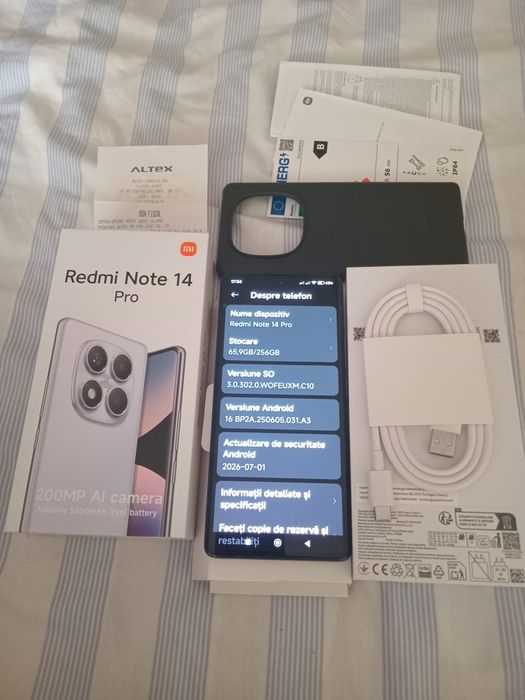 Redmi Note 14 Pro 256GB / 16GB RAM – Ca Nou, Garanție Altex, Baterie 100% – Piatra Neamț