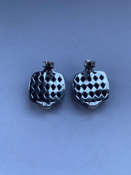 Cercei pătrați argint Sterling Silver cu onix fațetat 8 grame din 2007