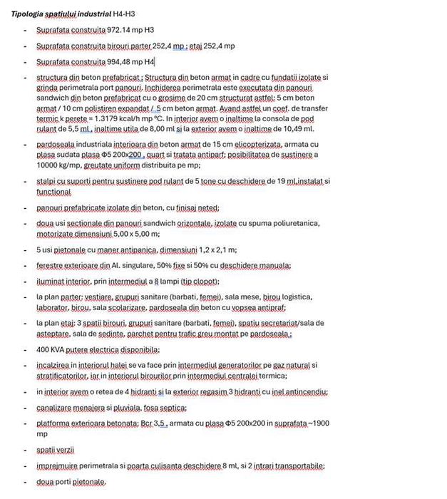 vand hala industriala de productie maracineni constructie din beton