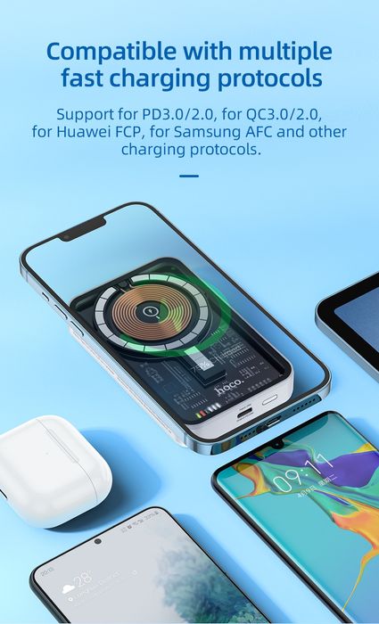 Hoco Q10 Transparent 3in1 Power Bank Magsafe 5000mAh For iPhone 16 17