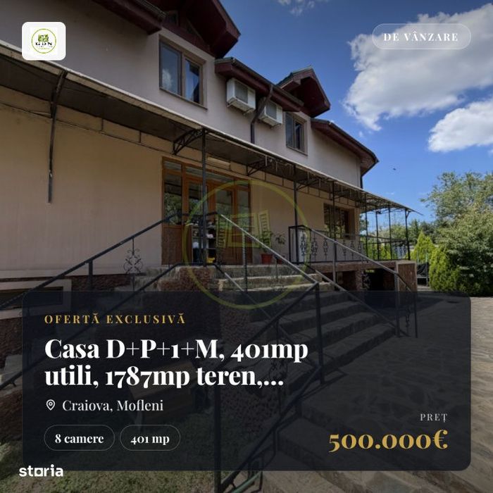 Casa D+P+1+M, 401mp utili, 1787mp teren, zona Water Park