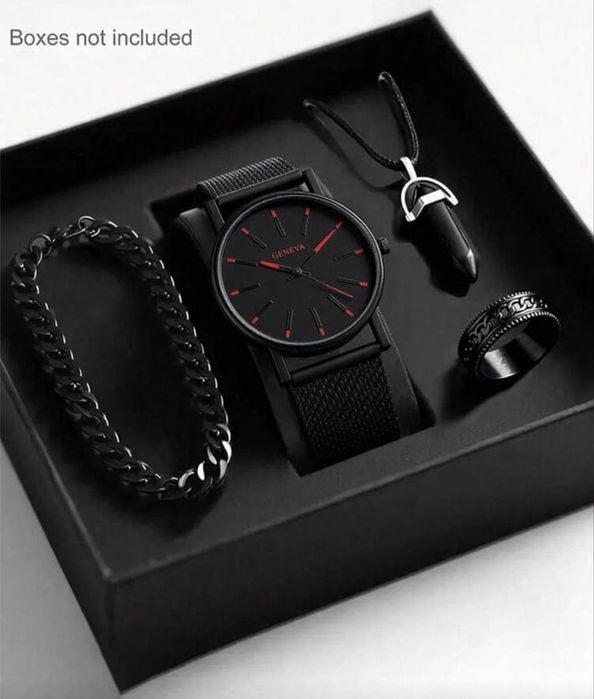 Kit Accesori Barbati Ceas Bratara Inel Lant