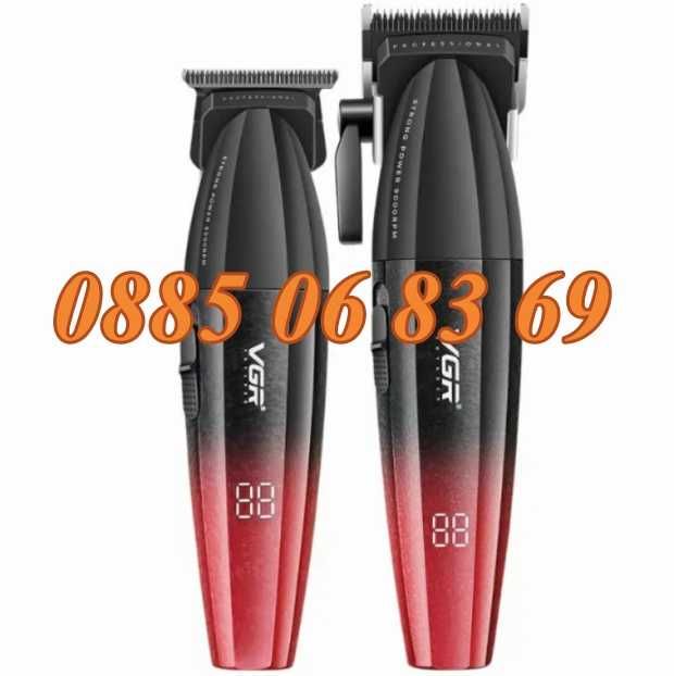 Безжичен професионален комплект за подстригване 2 в 1 VGR V-640 /черен и червен/