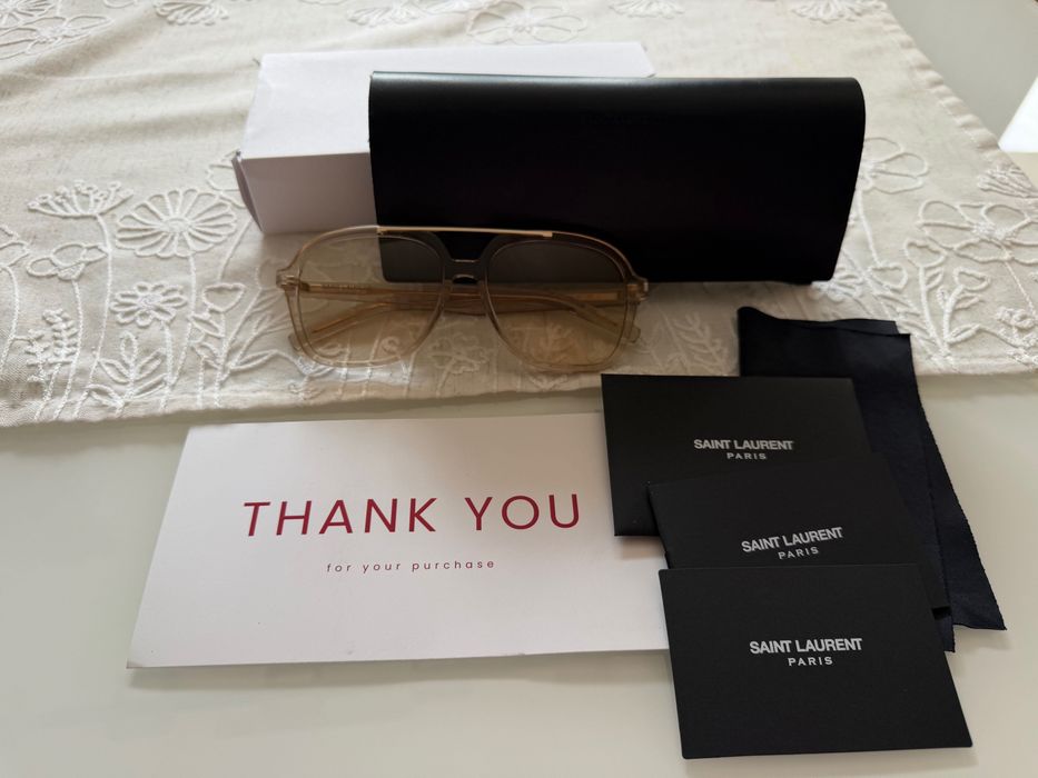 SAINT LAURENT clear AVIATOR sunglasses SL 545-002