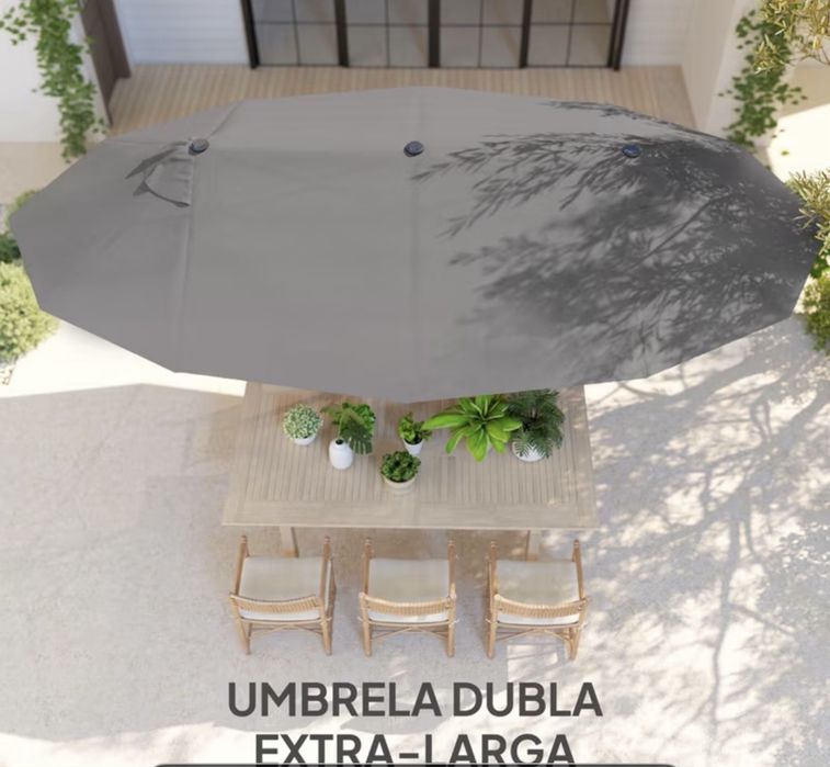 Umbrelă xxl 4.6x2.7 gri