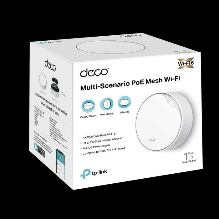 Router TP-Link Deco X50 PoE (1-2-3 pack)  Mesh WI-FI 6 AX3000