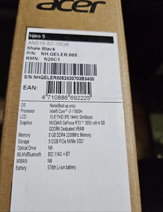 Acer nitro игровой ноутбук 3050 i7