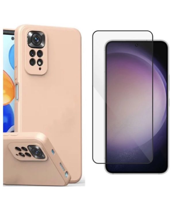 Husa Soft Catifea si Folie Sticla Xiaomi Redmi 10/11T/12/13 PRO 5G