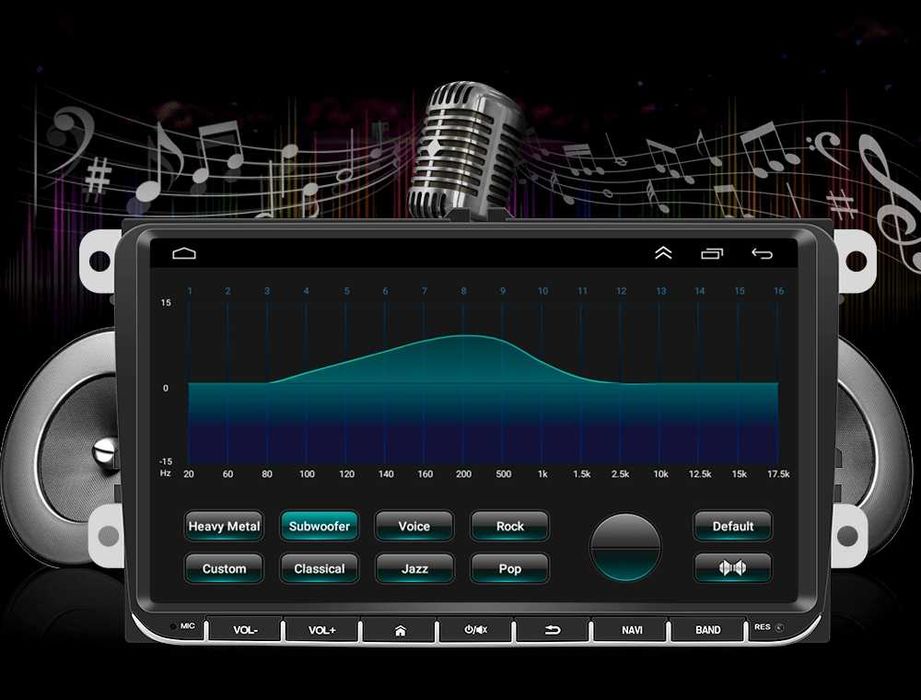 VW 9” 2-DIN мултимедия с Android 14  Volkswagen*Skoda 4GB RAM/64GB ROM