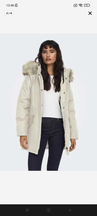 Зимна парка ONLY ,цвят кремаво .Нова само изпрана .Размер М.