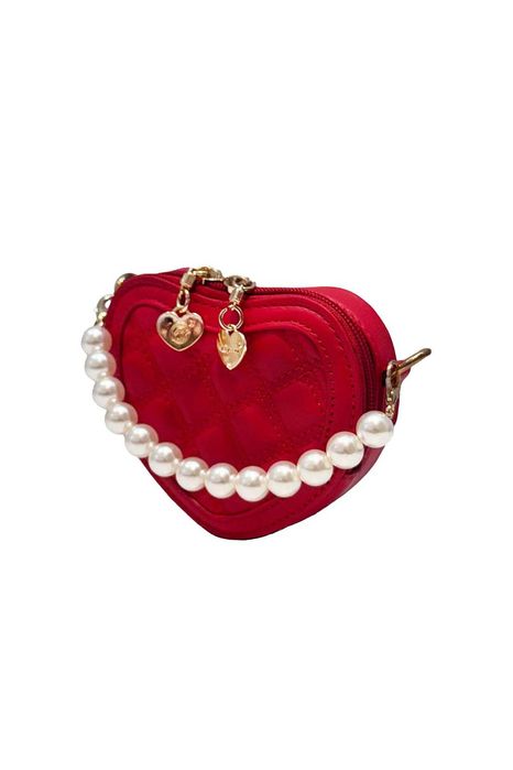 Детска чанта сърце в бяло или червено, вдъхновена от Petite Fleur