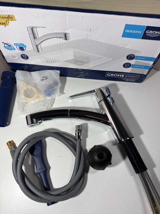 Baterie Baterie bucatarie Grohe Start cu dus kitchen mixer low spout