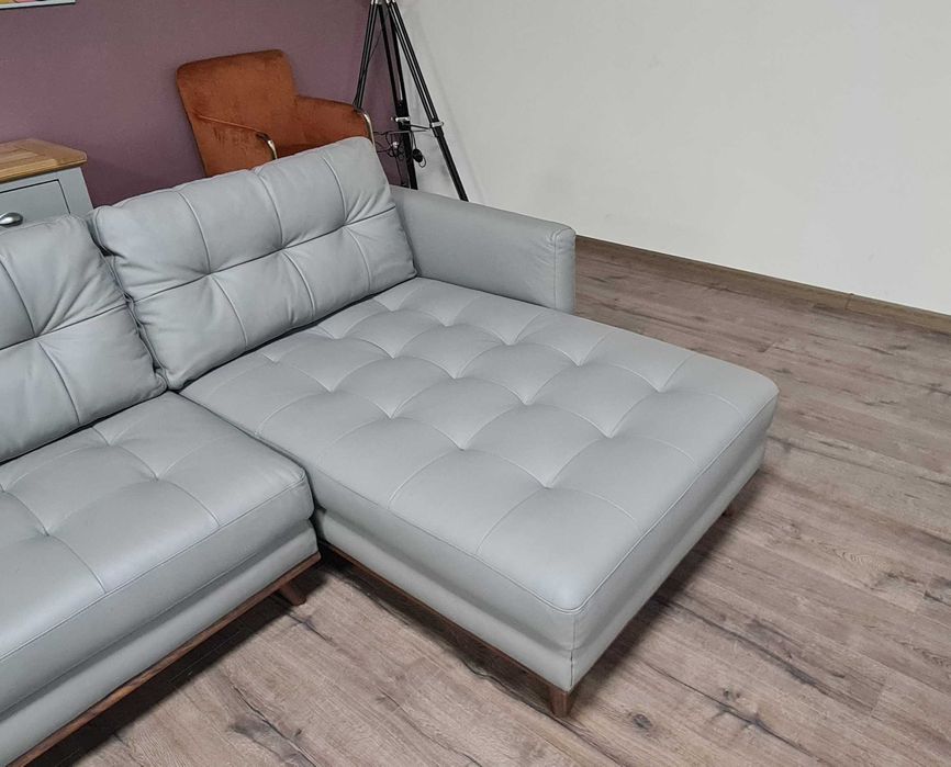 ПРОМОЦИЯ! Сив кожен ъглов диван Dwell Albi