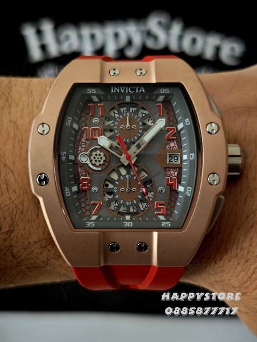 INVICTA Strada Red/Rose Gold 47 mm, Инвикта нов мъжки часовник