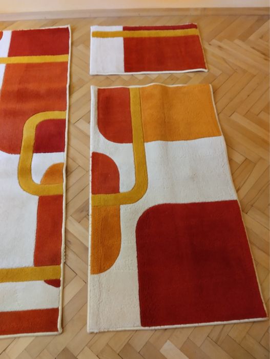 Вълнен килим ръчно резбован Atlantik + пътека и постелка