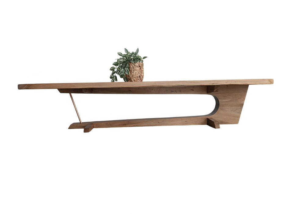 Masa de cafea premium lemn masiv Ulm si Nuc - Design de lux Unicat