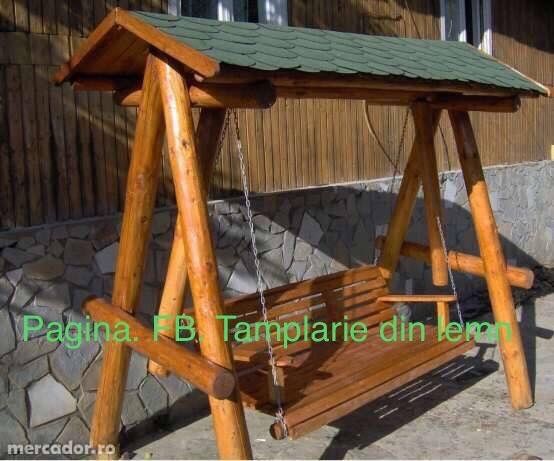 Balansoar din lemn / leagan cu tegola