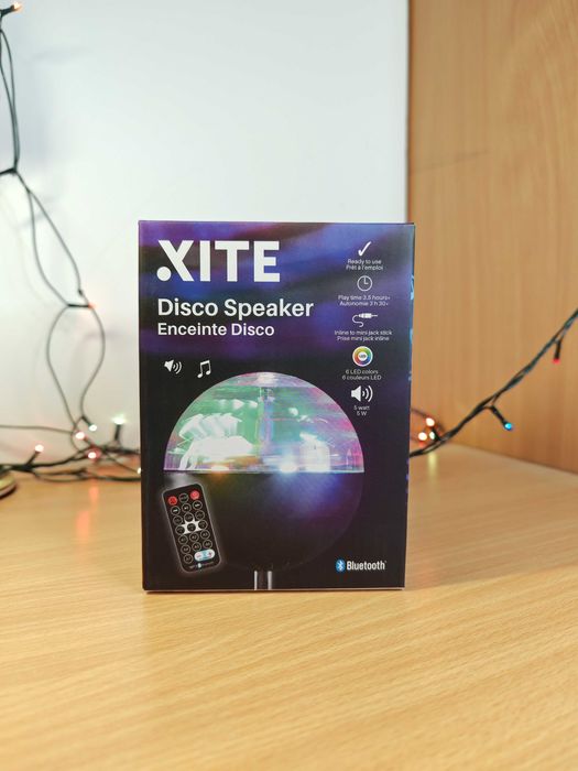 NOUA Boxa disco Bluetooth, cu telecomanda, 3.5 ore autonomie, USB-C