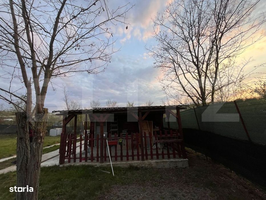 Teren– 400 mp, cabanuta + utilitati, acces asfalt