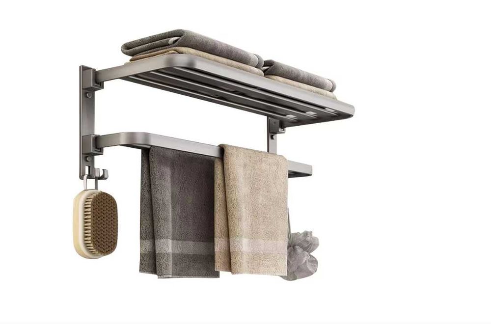 Suport pentru prosoape baie aluminiu argintiu 50cm