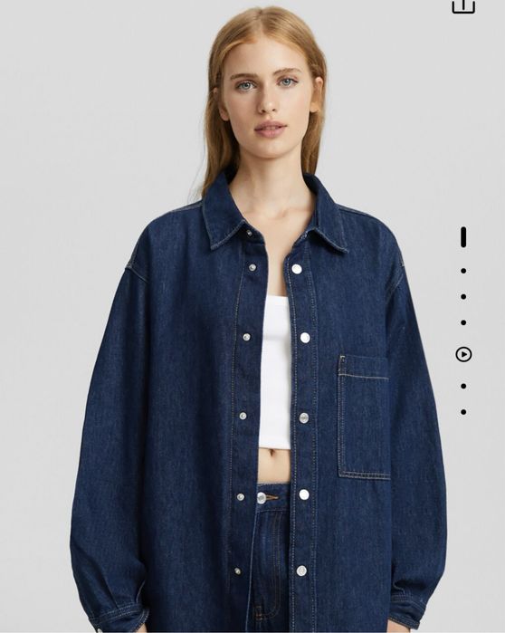 Джинсовая рубашка Bershka, размер L