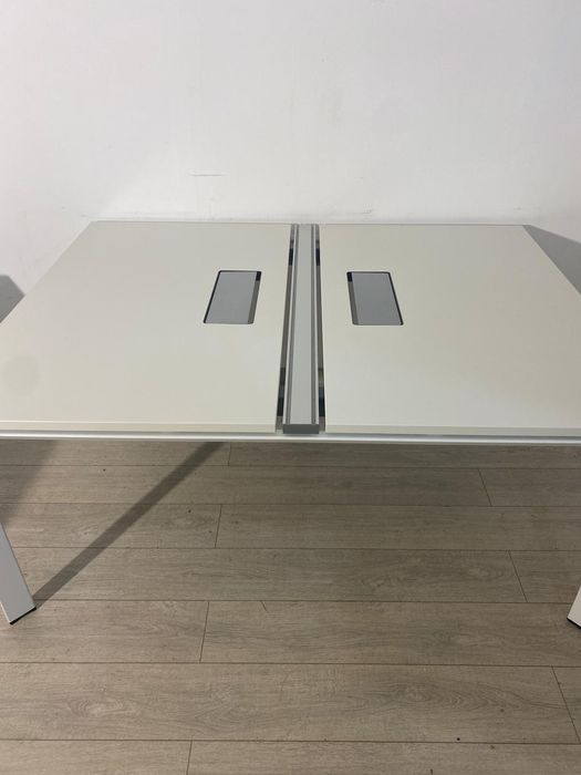 Birou Dublu Steelcase 160x120 cm, cu Cadru Metalic