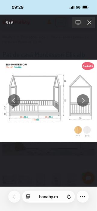 Pat Montessori + saltea cocos (70x140)