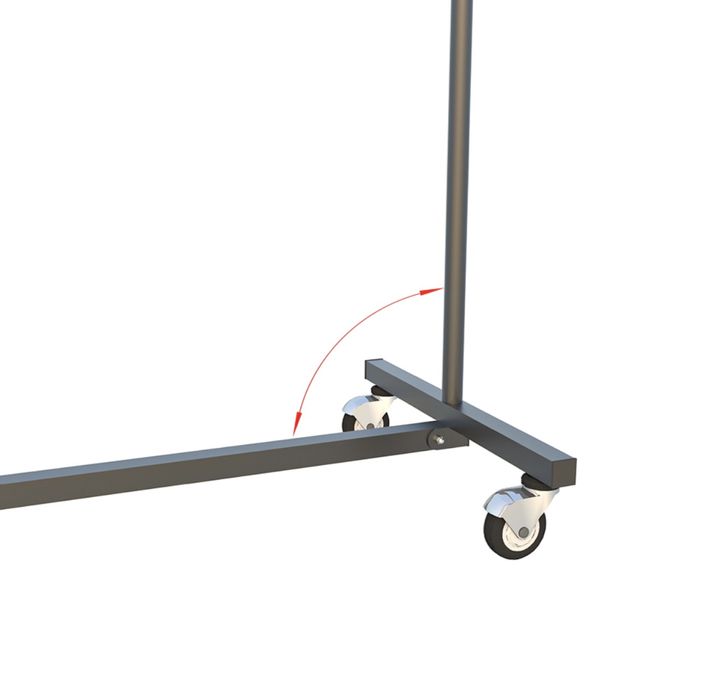 TT003 V2 – Stender metalic pliabil, cu extensie, negru