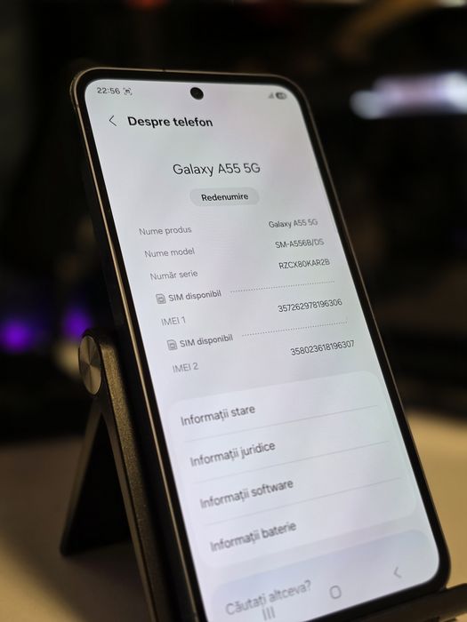 Telefon Samsung Galaxy A55 / 128GB / 8GB RAM / Culoare Blue / 100% baterie / Arată și funcționează 10 din 10 / Folii fabrică / Prețul este unul fix !
