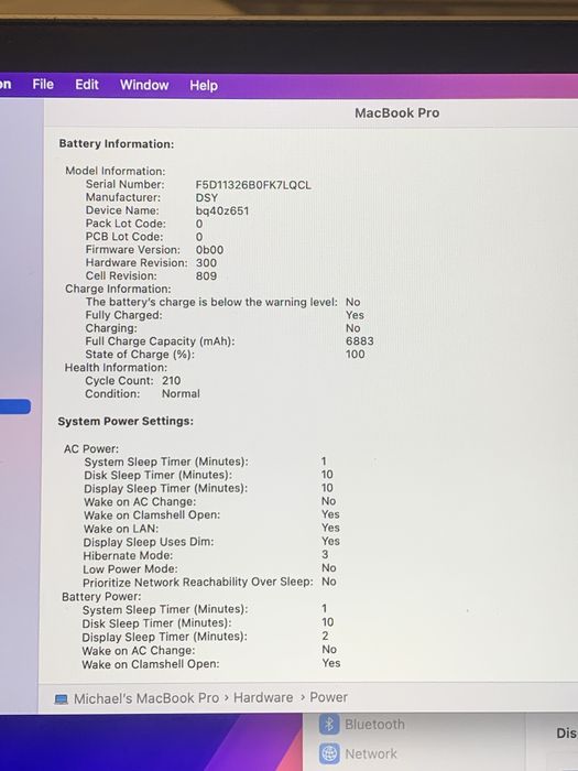 Macbook Pro 16” Touch Bar  i9 1TB 16GB Ram 4GB Video