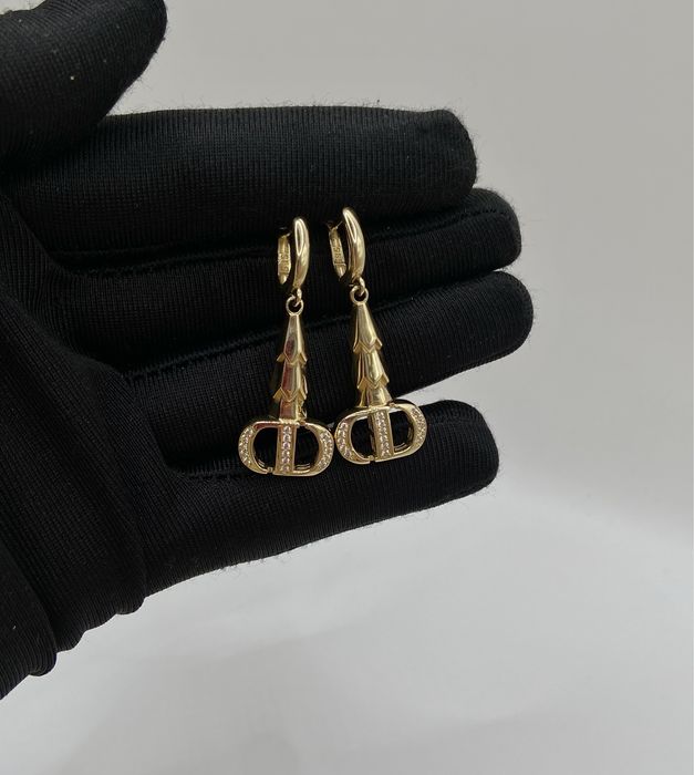 Золотые серьги 585 | Желтое золото | 4,51 гр | Chistian Dior