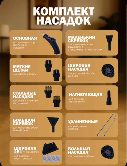 Пароочиститель 19 насадок