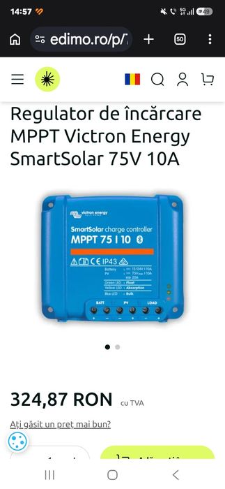 SIstem Fotovoltaic OffGrid Panouri fotovoltaice, acumulator Ultracell AGM, Mppt Victron