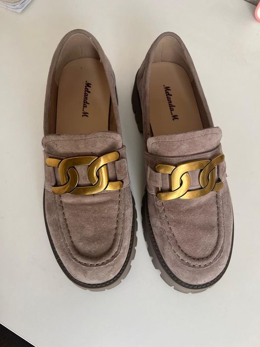 Туфли оксфорды цвет пудра.