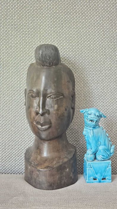 Statueta bust african din abanos , 2.3 KG