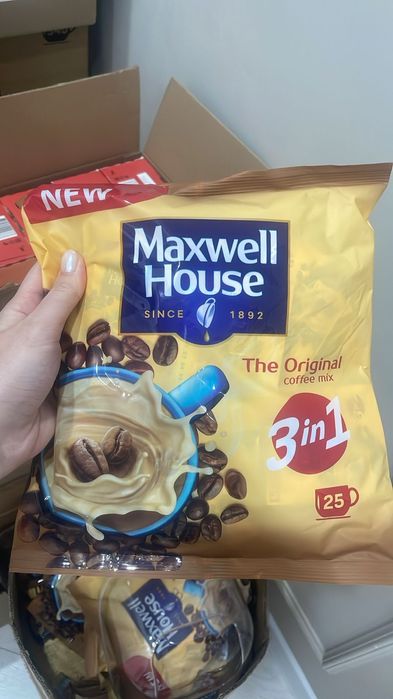 кофе Maxwell house 3 в 1, 25 пакетиков