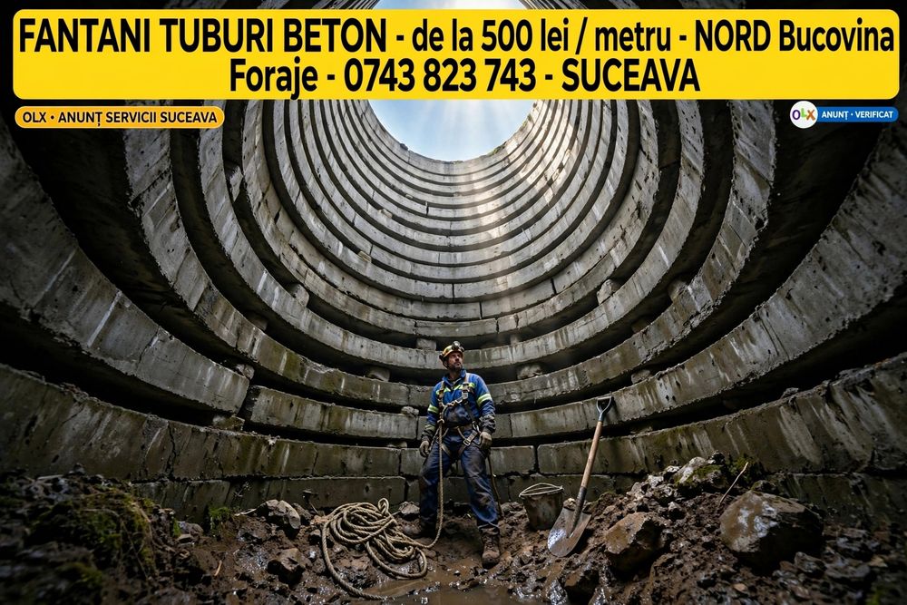 Facem fantani noi cu tuburi de beton sau adancim fantami
