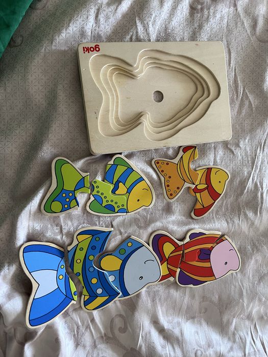 GOKI- гоки дървен многослоен пъзел- риба