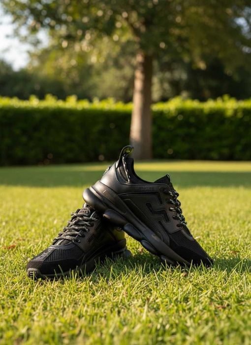 Adidasi Versace Chain Reaction Negru