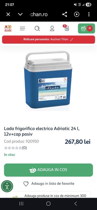 Lada frigorifică auto electrica 24l Atlantic