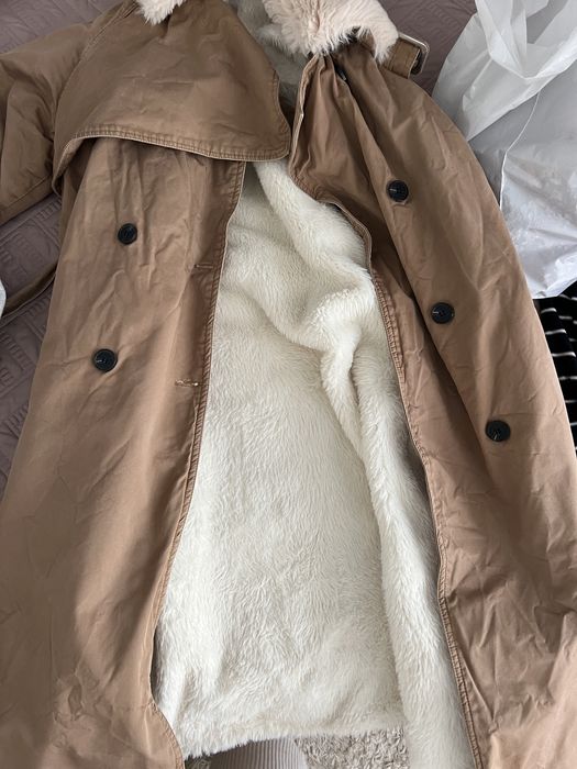 Тренч с утеплителем из меха