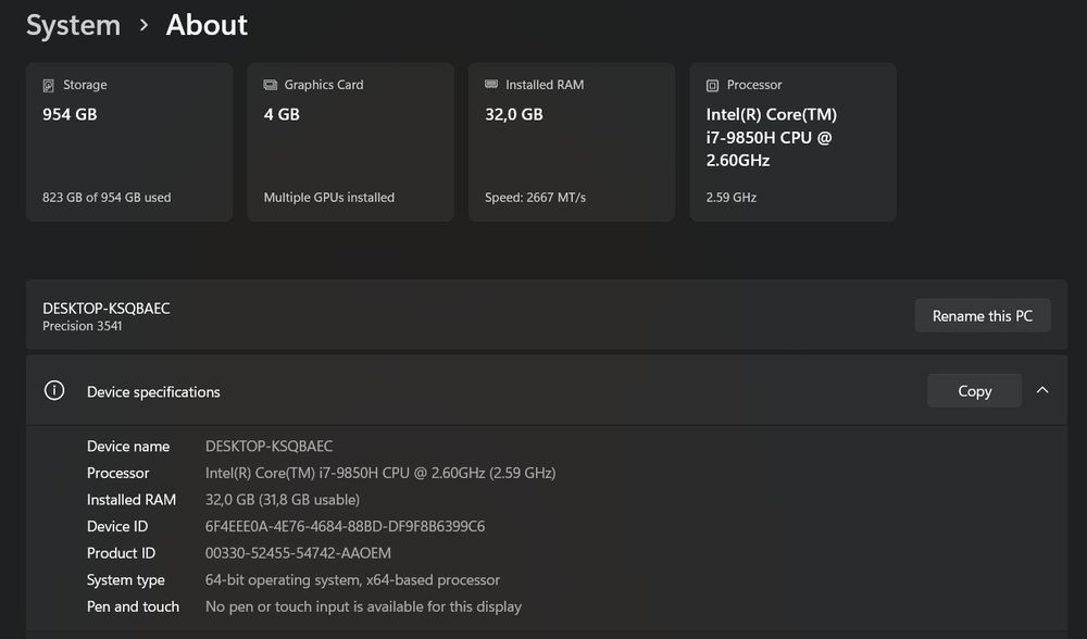 Laptop Dell / 32GB RAM / 1 TB - editare foto