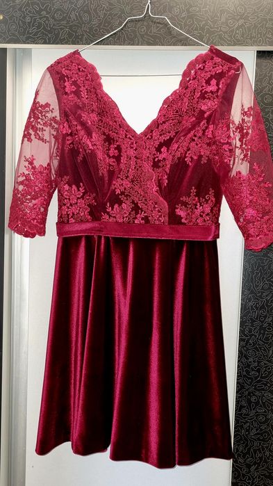 Rochie din catifea + dantela