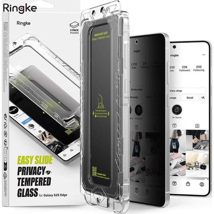Set 2x folii sticla Ringke Easy Slide pentru Samsung Galaxy S25 Edge