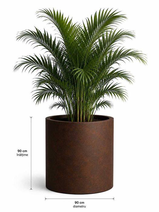 Ghiveci si jardiniera premium din fibra de sticla, diametru x inaltime customizabila, culoare customizabila, pentru spatii publice, terase, restaurant