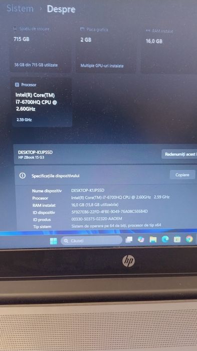 HP ZBook 15 G3 i7-6700