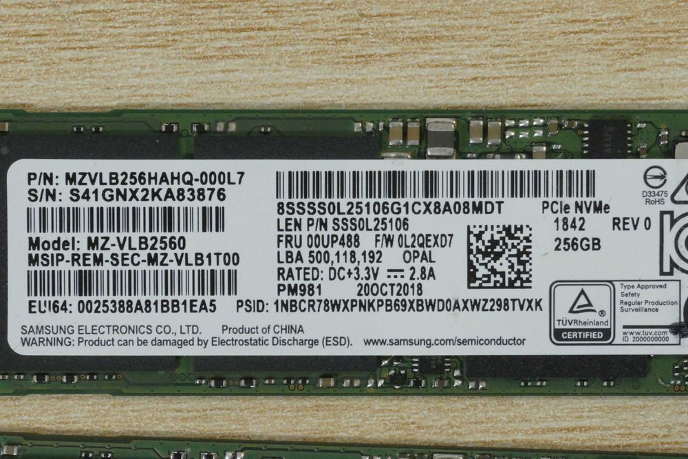 256GB Nvme SSD m.2 Samsung PM981 OEM - gen3 3000/1300mbs 250GB/ вкл. ДДС