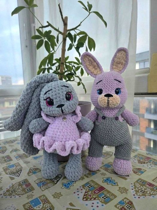 Плетени плюшени играчки, ръчна изработка