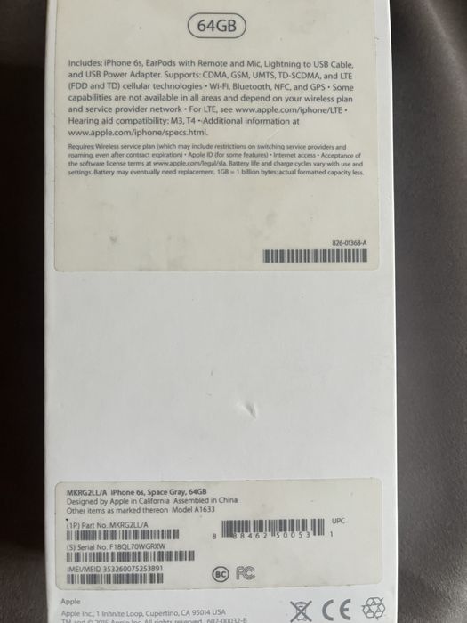 Телефон apple Iphone 6s 64gb