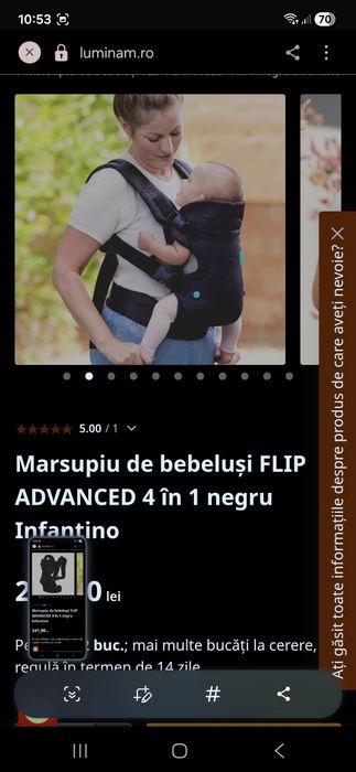 2 marsupiu bebe Infantino si baby carier